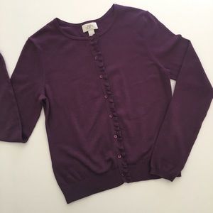 💐Loft purple Cardigan Size S💐